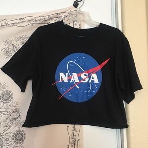 NASA Black Crop Top